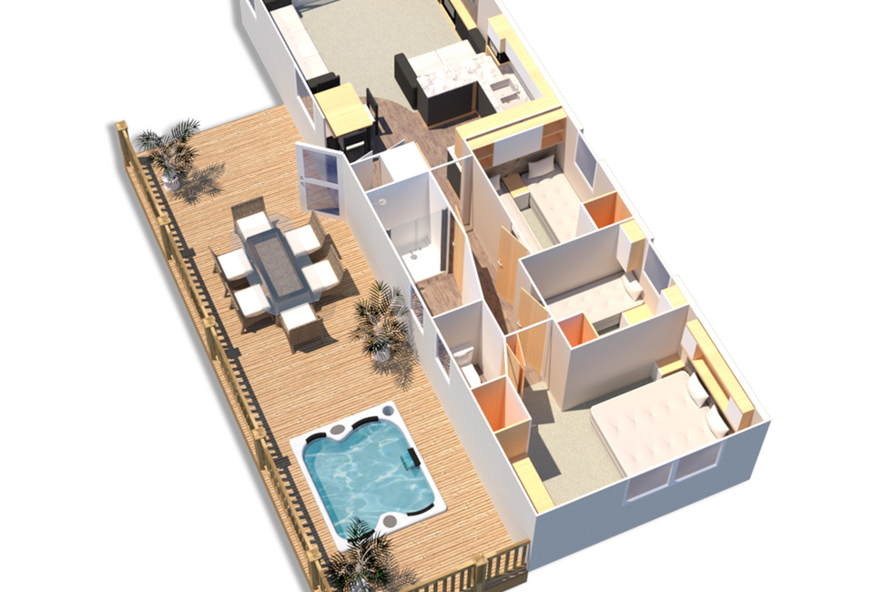 Sunny Glen Teak 3 Hot Tub